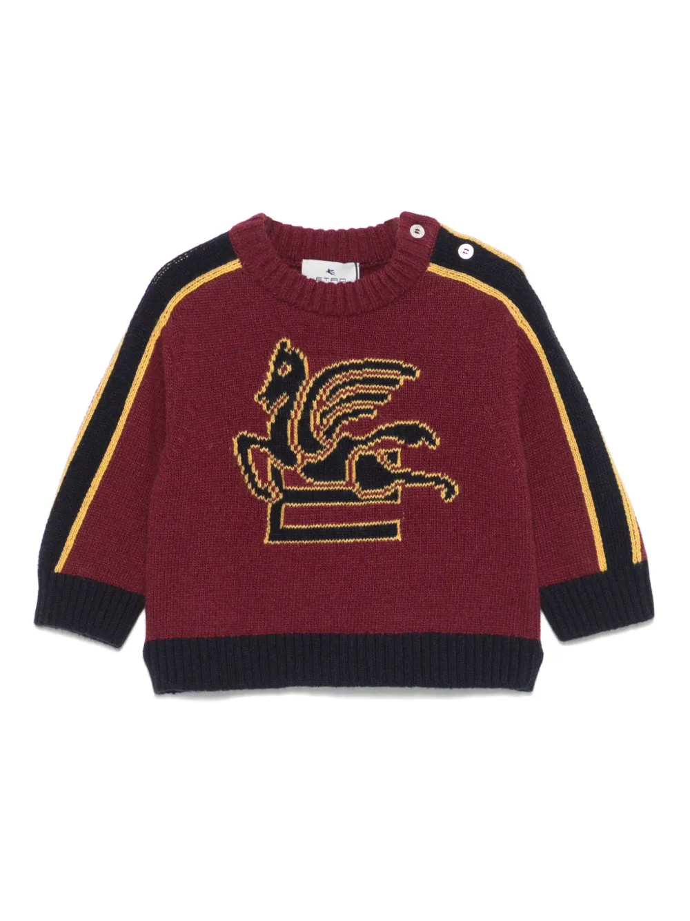 

Свитер вязки интарсия с узором Pegaso ETRO KIDS, красный