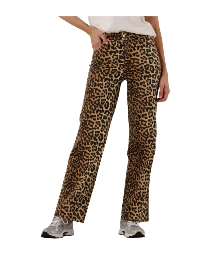 

Джинсы с высокой талией и широким кроем с леопардовым принтом Y.A.S, коричневый