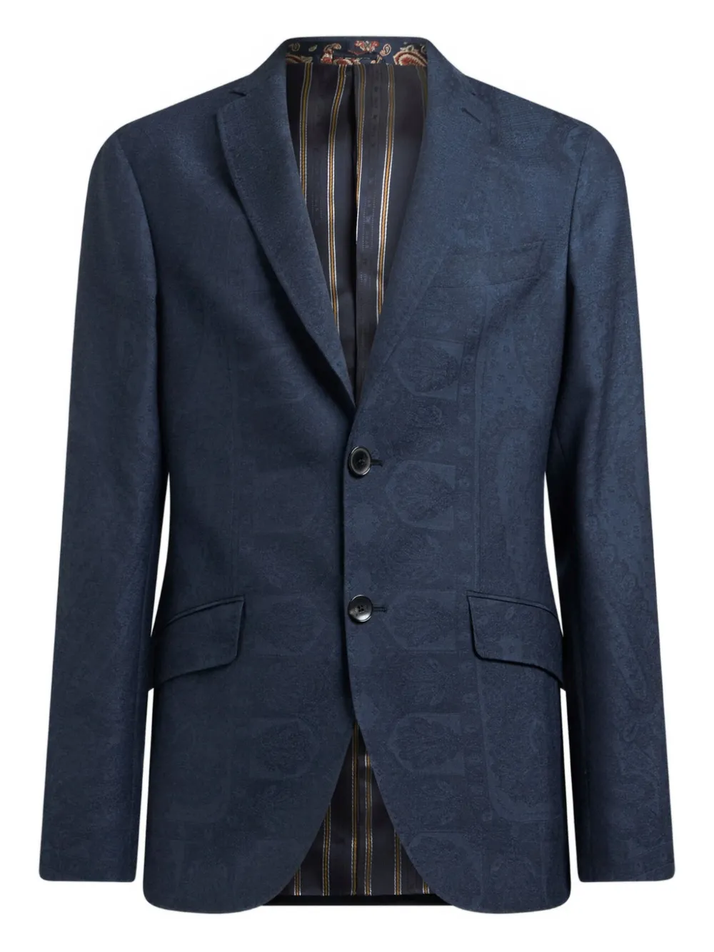 

Шерстяной блейзер с узором пейсли ETRO, синий