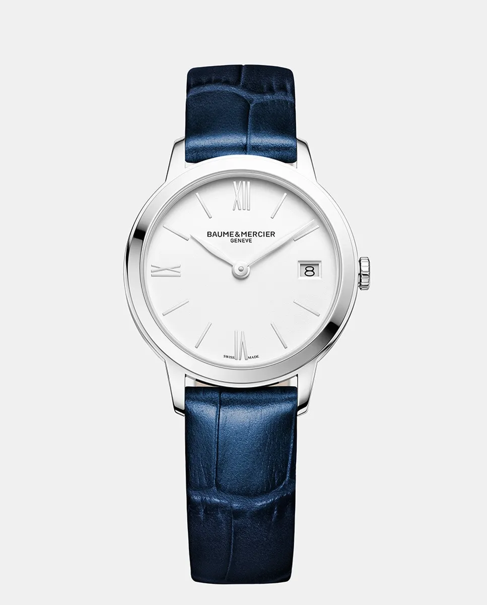 

Женские часы Classima M0A10353 из синей кожи Baume & Mercier, синий