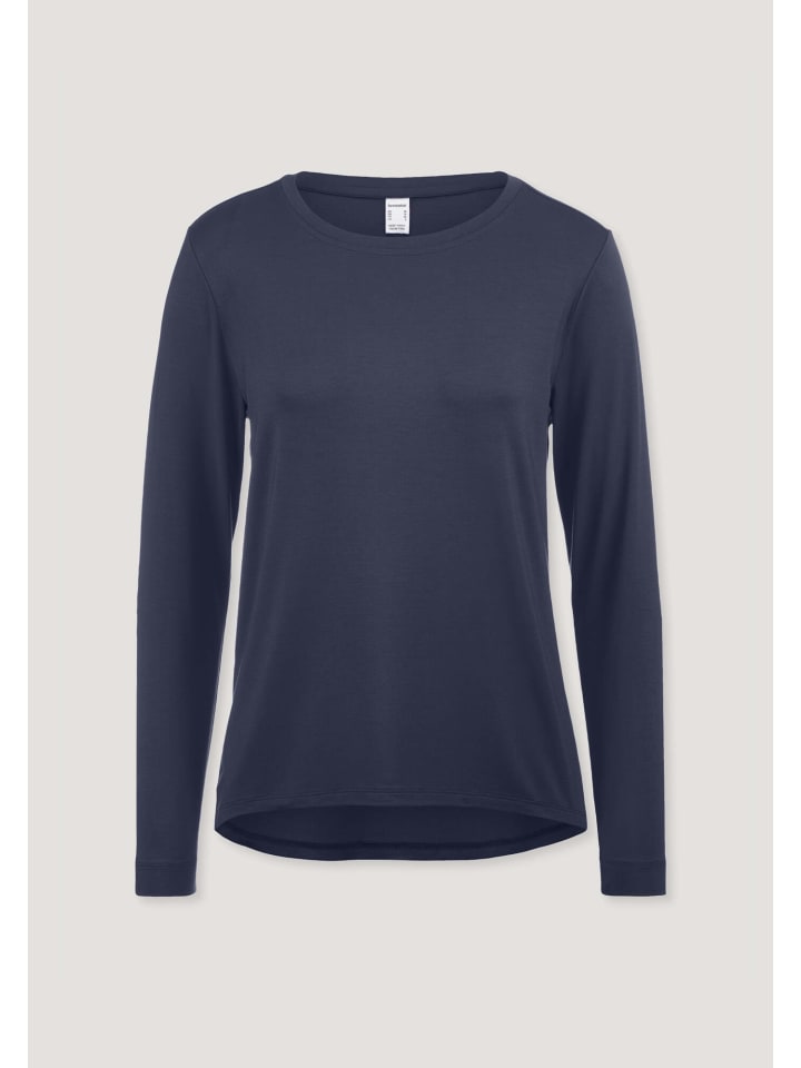 

Рубашка для сна с длинными рукавами, стандартного размера, темно-синего цвета. Hessnatur