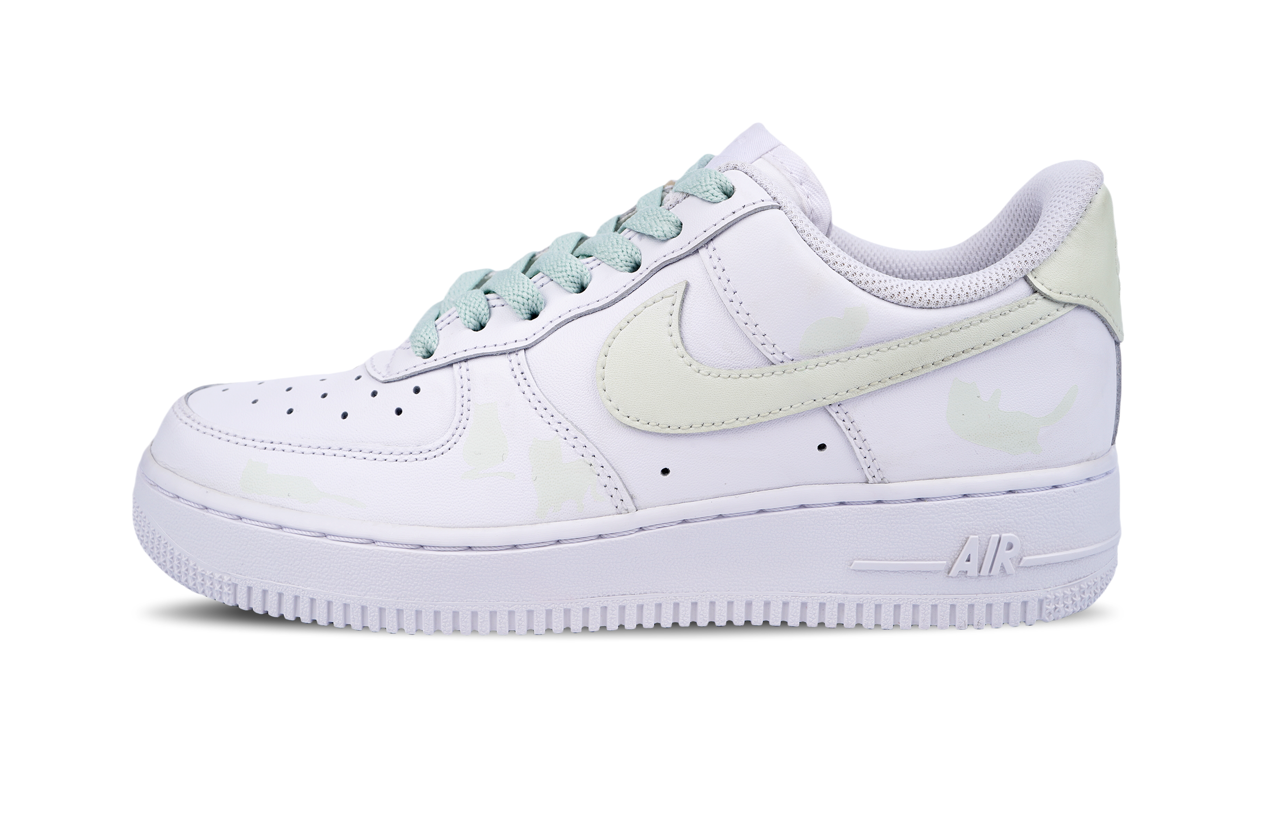 

Nike Кроссовки Air Force 1 Slip Resistant Low top Skateboard Unisex White Blue Green