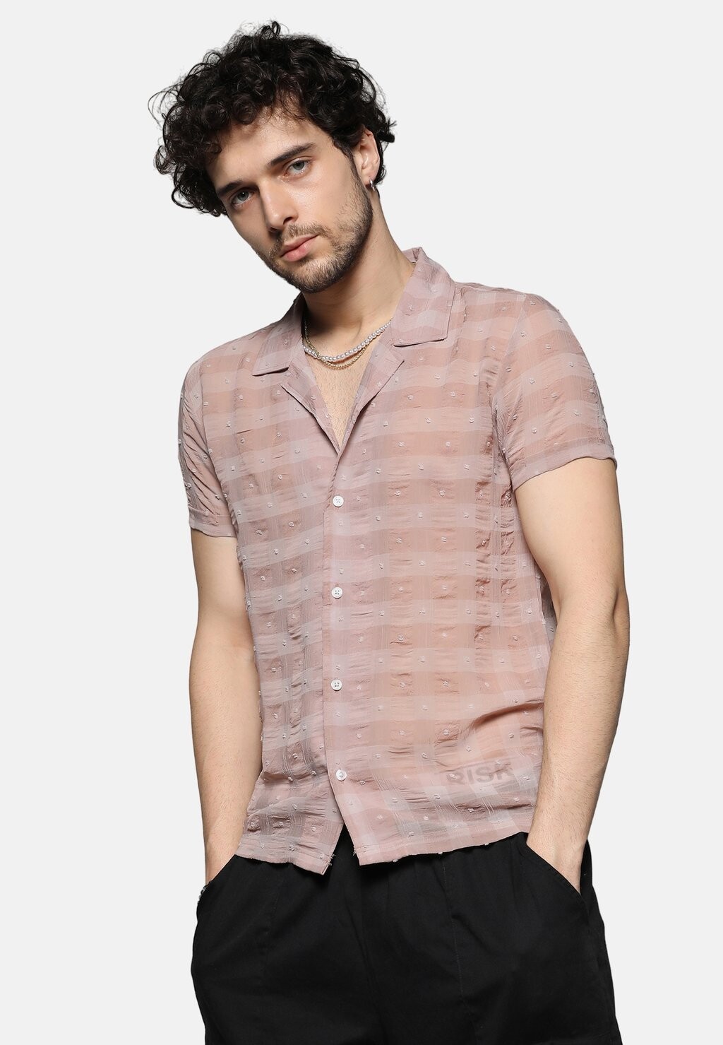 

Рубашка HALF SLEEVE BRANDON Campus Sutra, бежевый