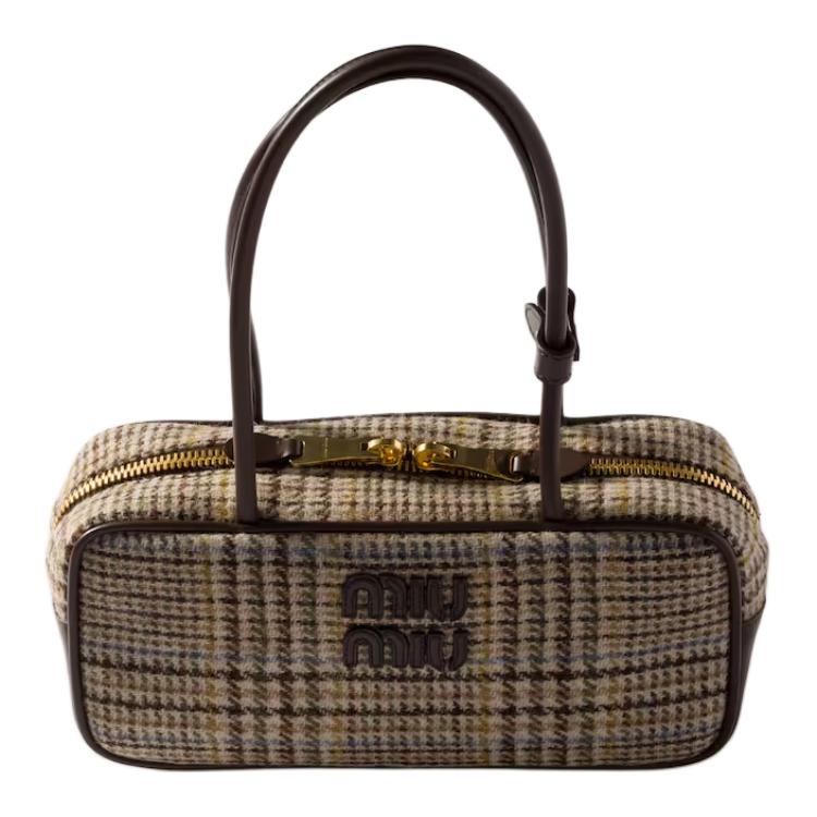 

MIU MIU Кожаная сумка с клетчатым принтом