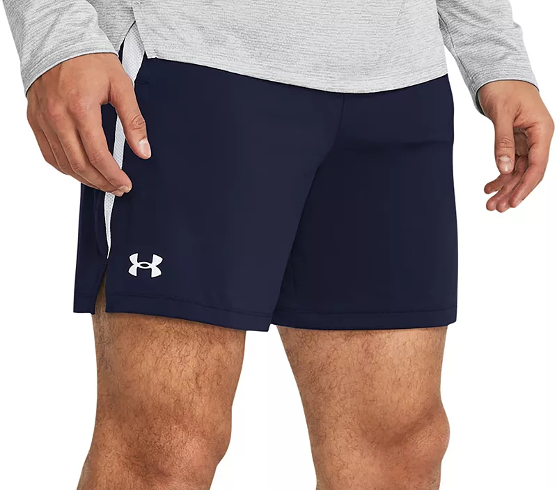 

Мужские шорты Under Armour Tech Vent 6 дюймов, цвет Midnight Navy/White
