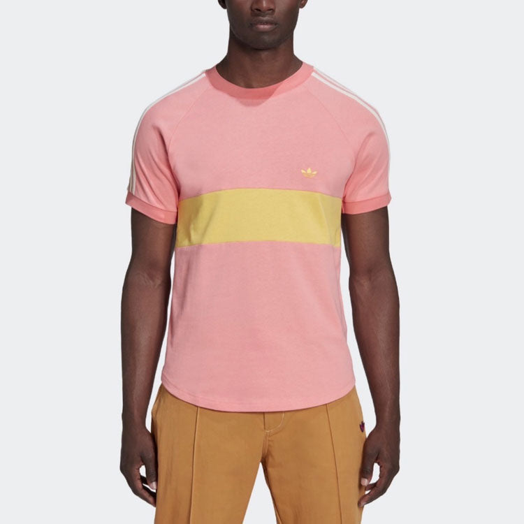 Футболка adidas x Wales Bonner T-Shirt 'Pink Yellow', розовый — фото 3