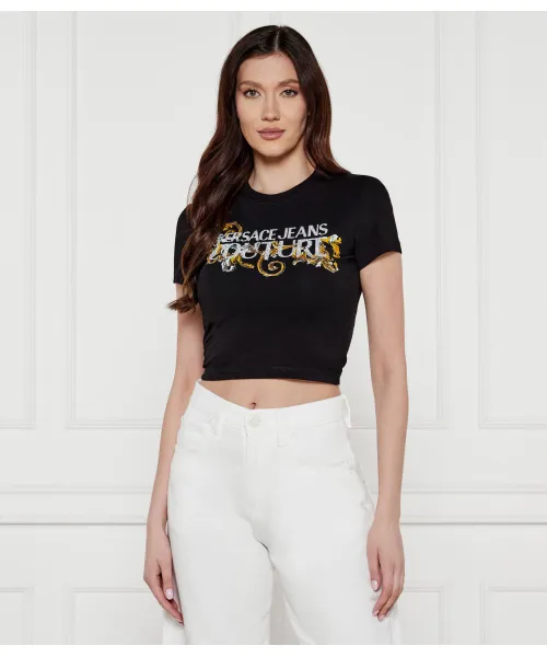 

Футболка Cropped fit Versace Jeans Couture, черный