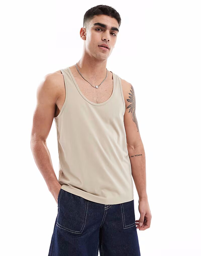 

Майка ASOS DESIGN бежевого цвета