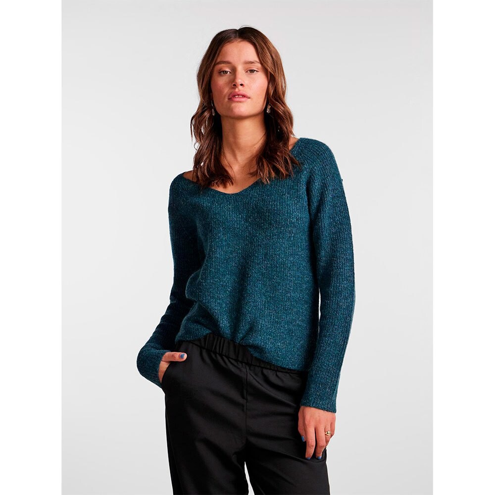 

Свитер Pieces Ellen V Neck, синий