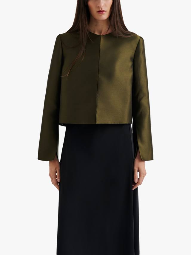 

Топ Ruthie с разрезом на рукаве Malina, Olive