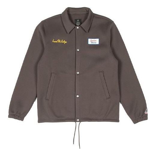 

Куртка x union la coaches jacket 'ironstone' Air Jordan, коричневый