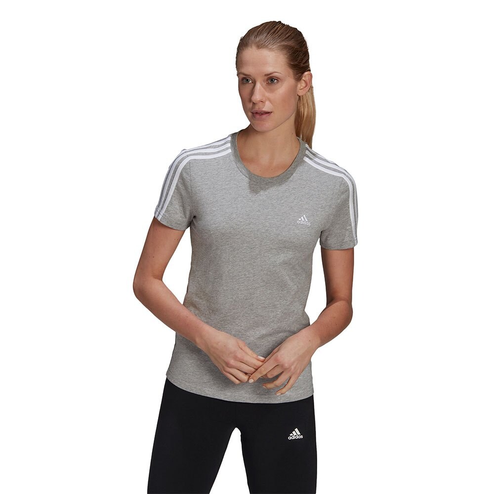 

Футболка с коротким рукавом adidas Essentials Slim 3 Stripes, серый