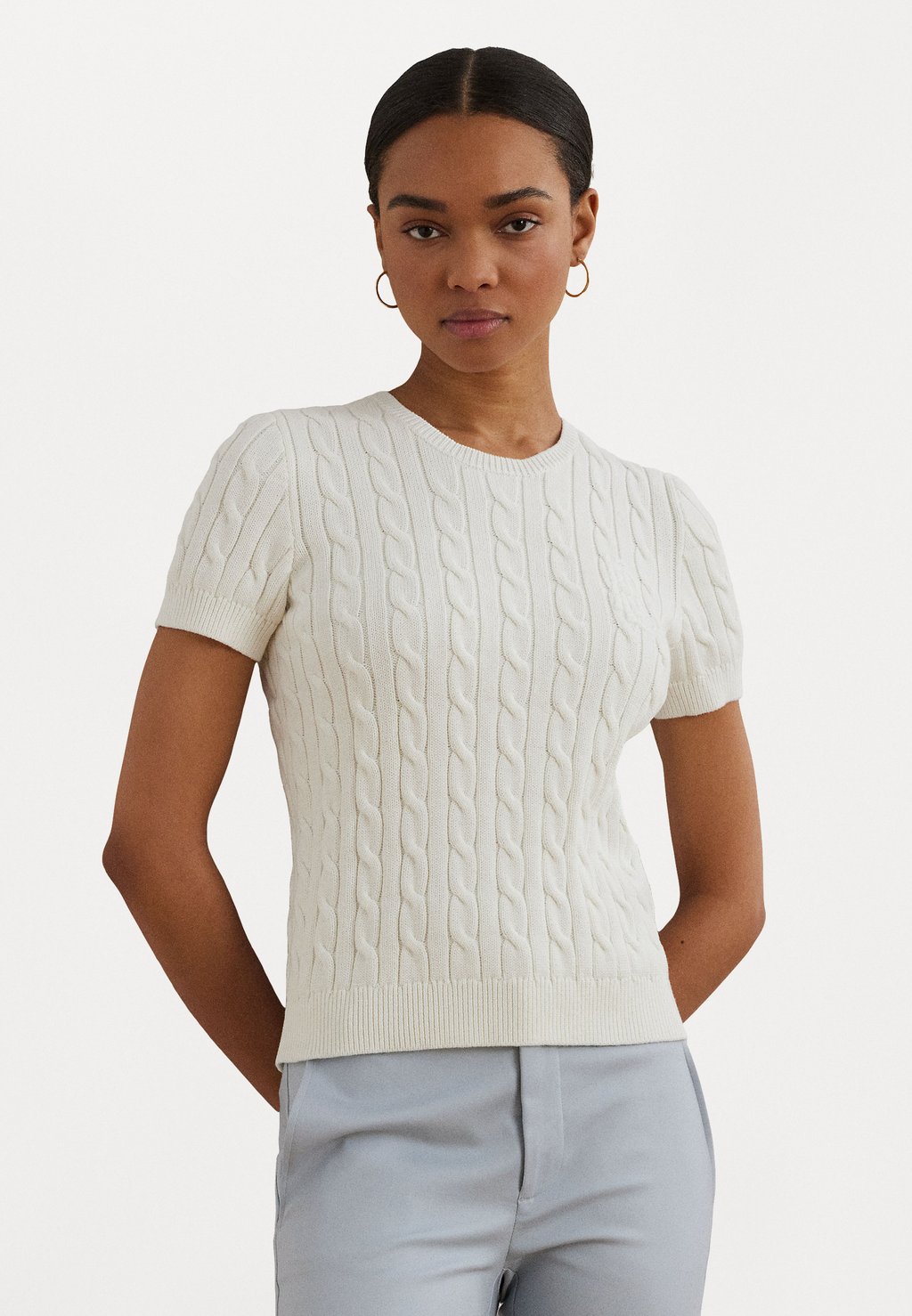 

Базовая футболка GASSED COTTON SHORT SLEEVE SWEATER Lauren Ralph Lauren, белый