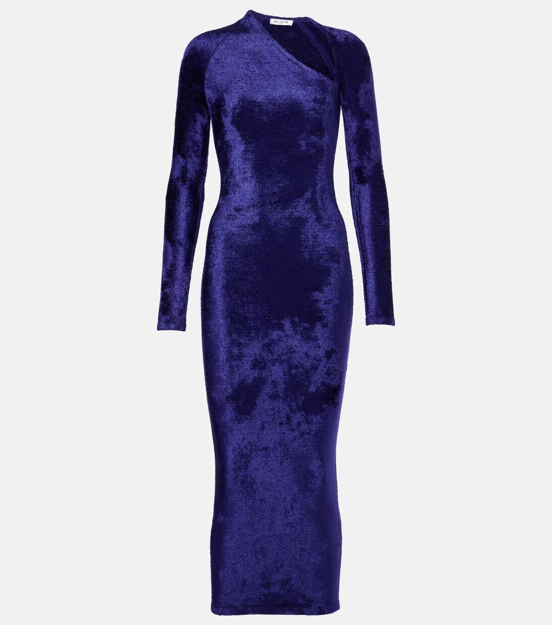 

Бархатное макси-платье Alaïa, цвет violet fonce