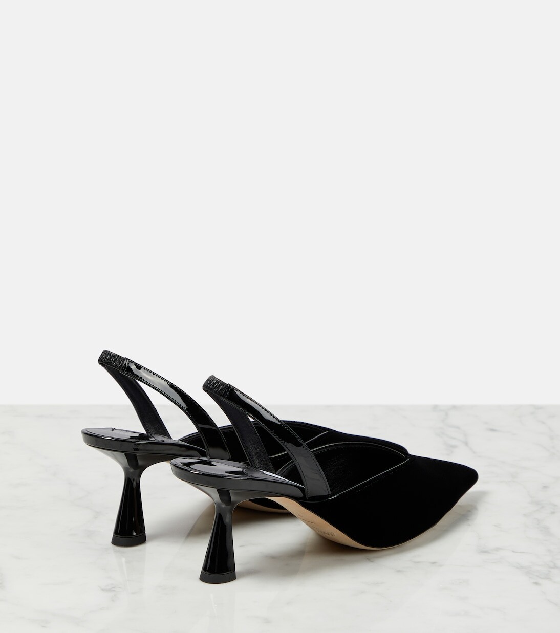 Бархатные туфли maryanne sb 65 с пяткой на пятке Jimmy Choo, черный — фото 3