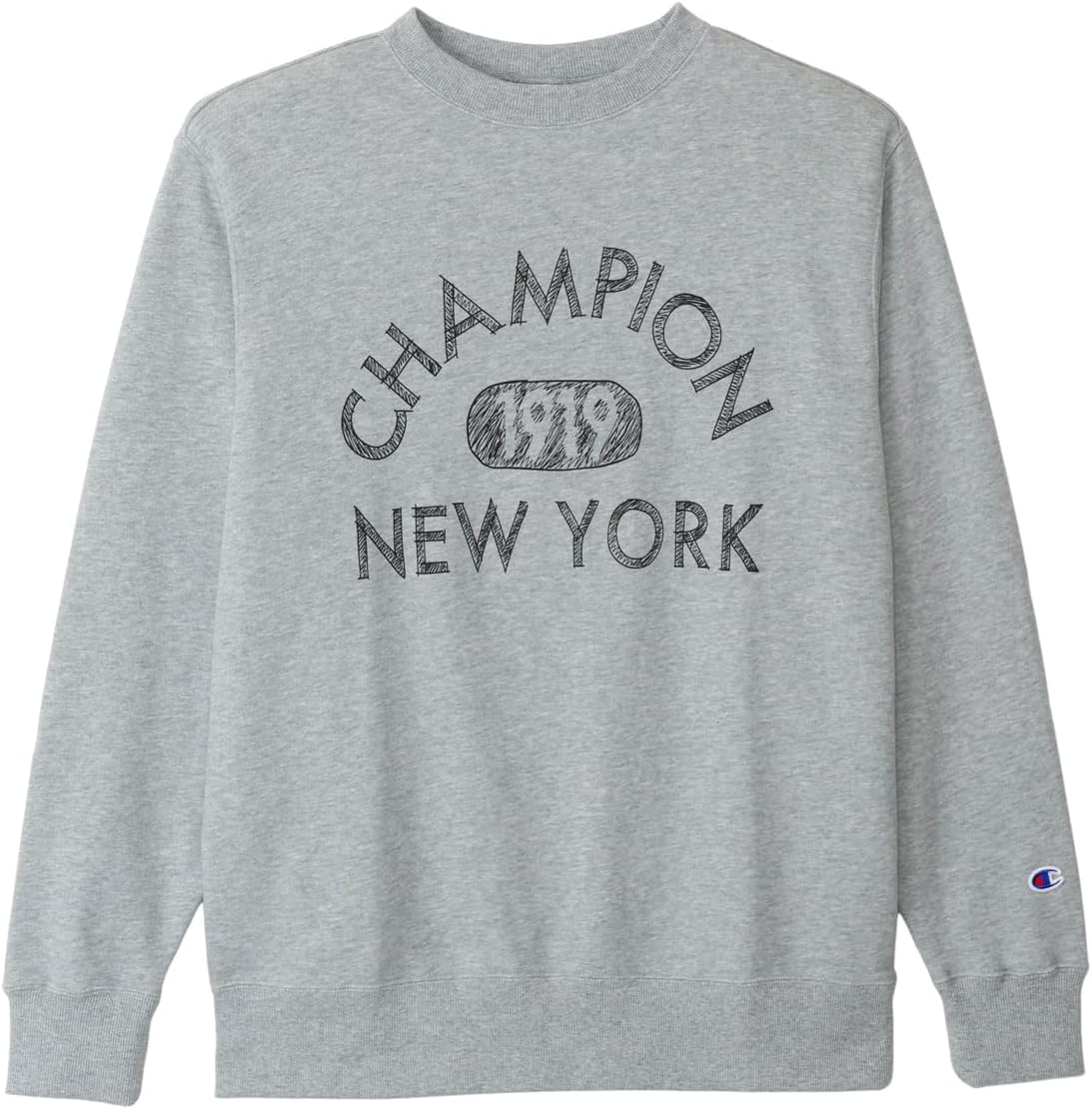 

Мужская толстовка Champion BASICC3-C038 с длинным рукавом, изготовленная из хлопка, с графическим логотипом и круглым вырезом, серый