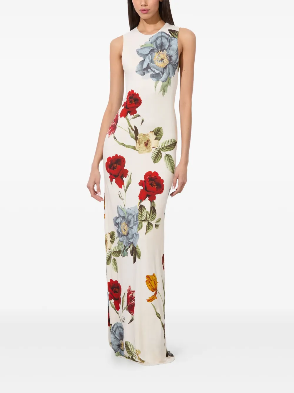 

Платье макси Delora с цветочным принтом Alice + Olivia, белый