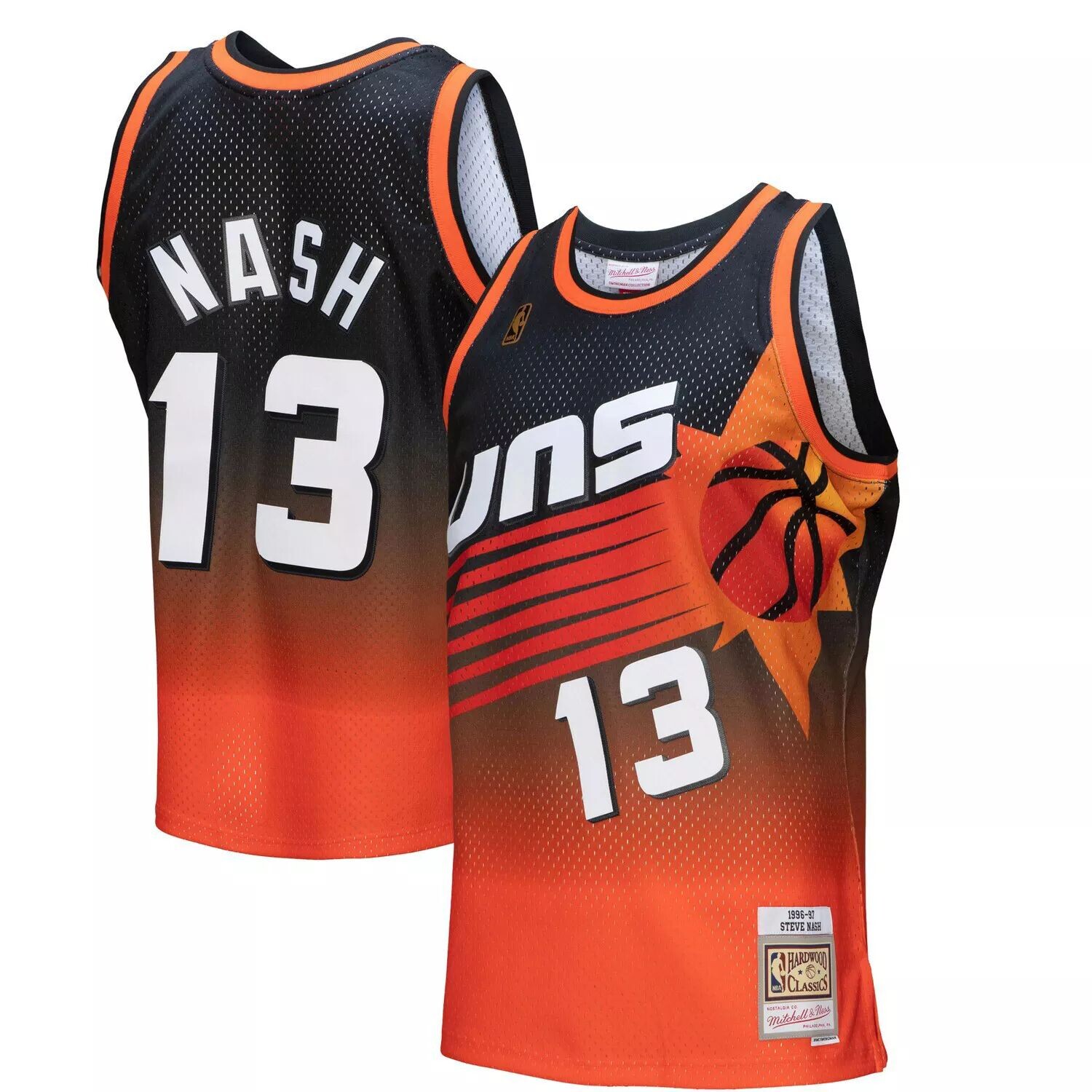 

Мужская майка Mitchell & Ness Steve Nash Orange/Black Phoenix Suns 1996/97 Hardwood Classics Fadeaway Swingman Player