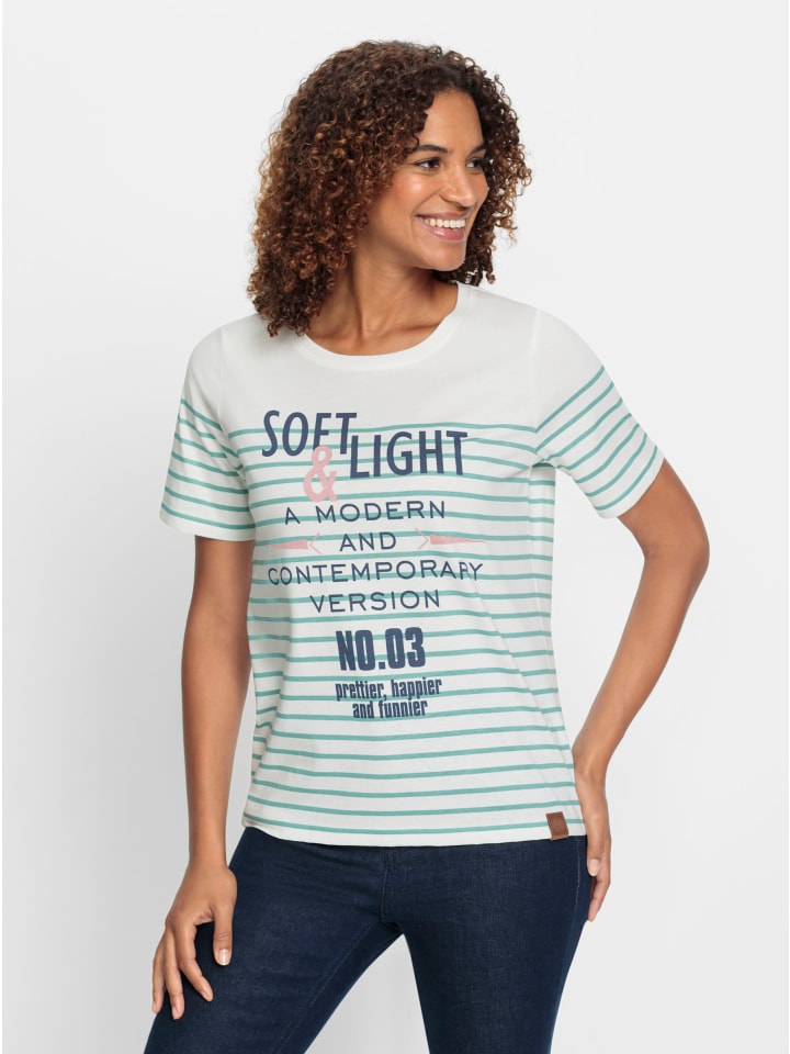 

Рубашка с короткими рукавами в цвете экрю и шалфея WITT WEIDEN