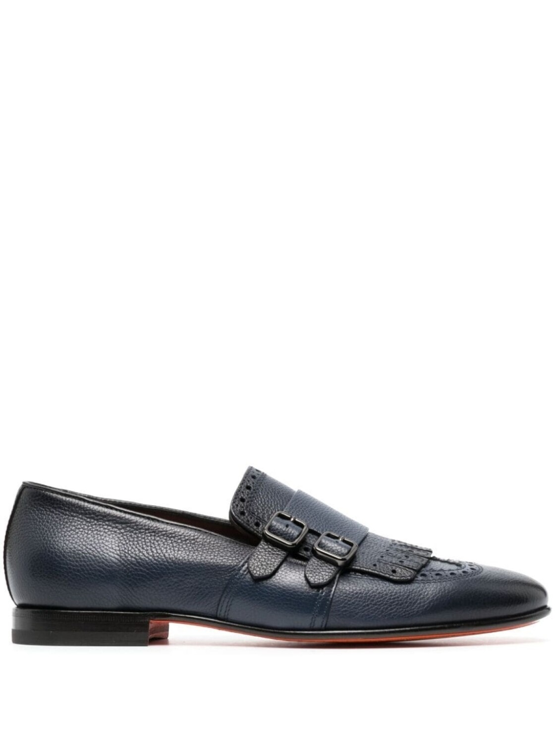 

Santoni туфли монки с декоративной строчкой, синий