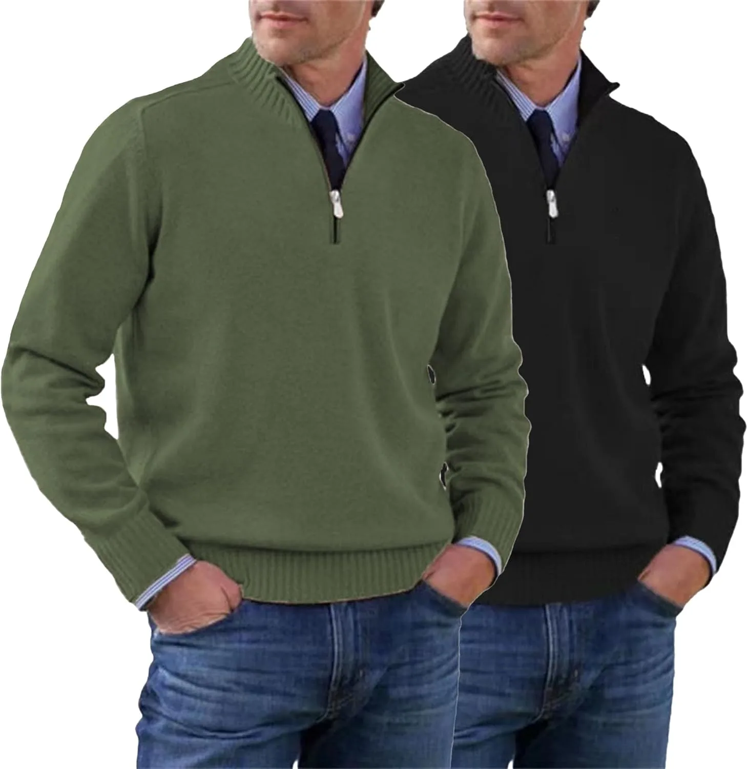 

Мужской легкий свитер с четвертью молнией Maiyifu-GJ