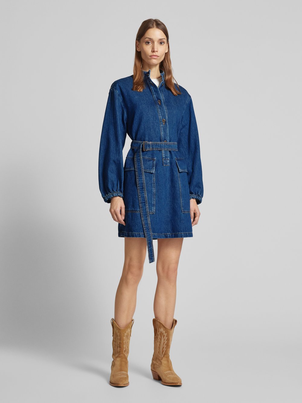 

Джинсовое платье с поясом модель 'EURO' Weekend Max Mara, синий