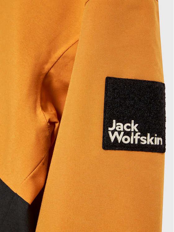 Дождевая куртка regular fit Teen 2L 1609801 Jack Wolfskin, желтый — фото 3