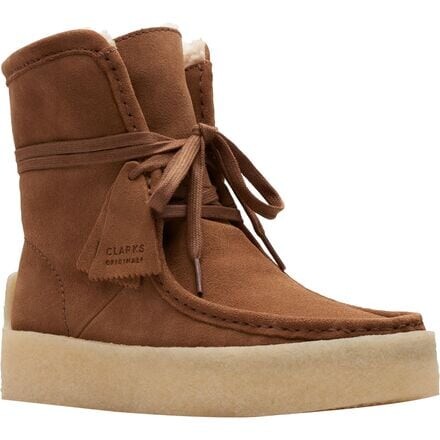 Ботинки Clarks Wallabee женские замшевые, коричневый