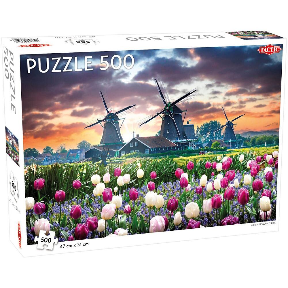 

Пазл Tactic Old Mills and Tulips 500 шт., мультиколор