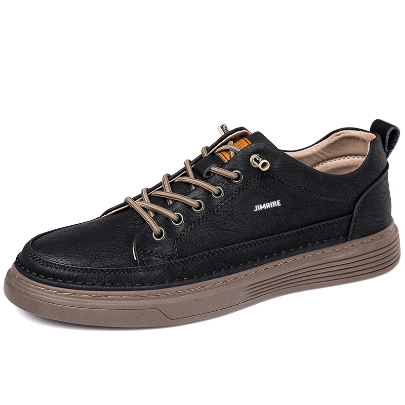 

King Jinmai Скользоустойчивые водонепроницаемые мужские низкие скейтерские кроссовки черные весна осень, цвет Black Spring Fall