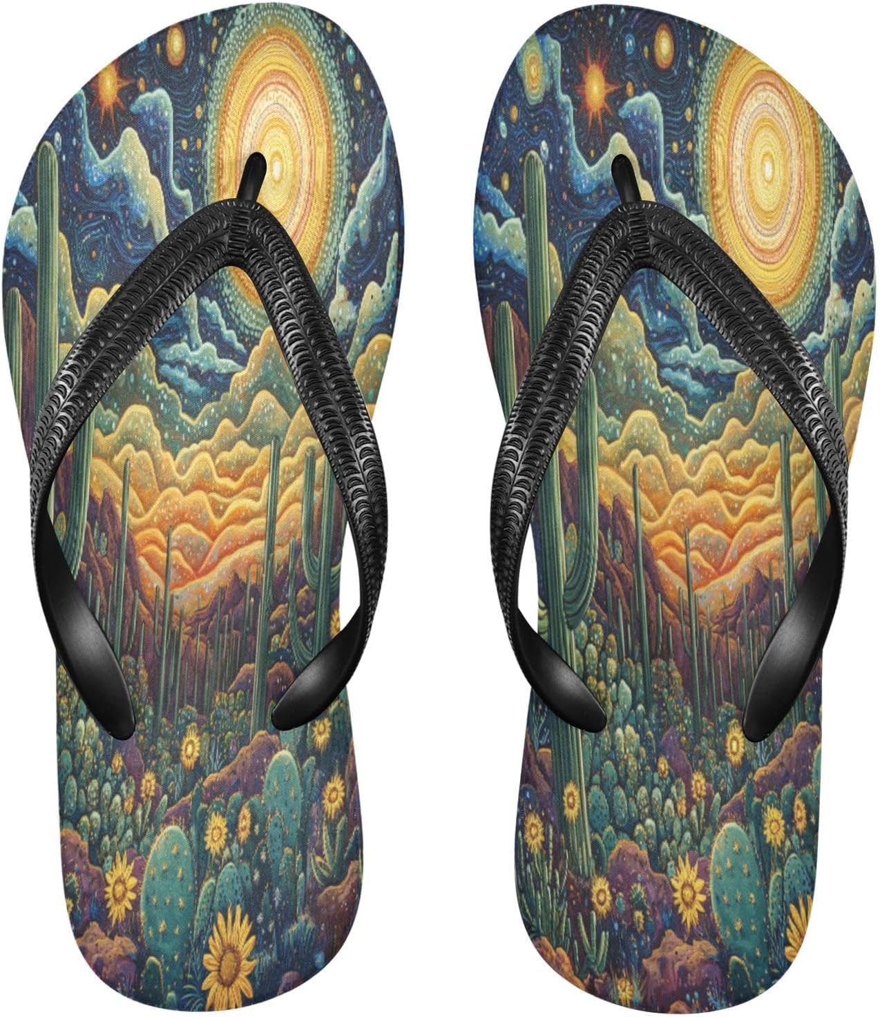 

Женские и мужские пляжные шлепанцы Desert Cactus с синим дизайном, резиновые, нескользящие, летние тапочки для душа Sinestour