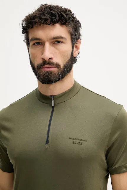 Поло эластичное BOSS X PORSCHE BOSS Green, зеленый — фото 4