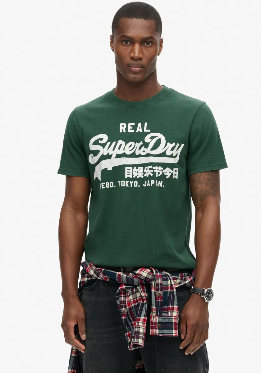 

Рубашка с круглым вырезом Superdry "CLASSIC VL GRAPHIC T SHIRT", зеленый