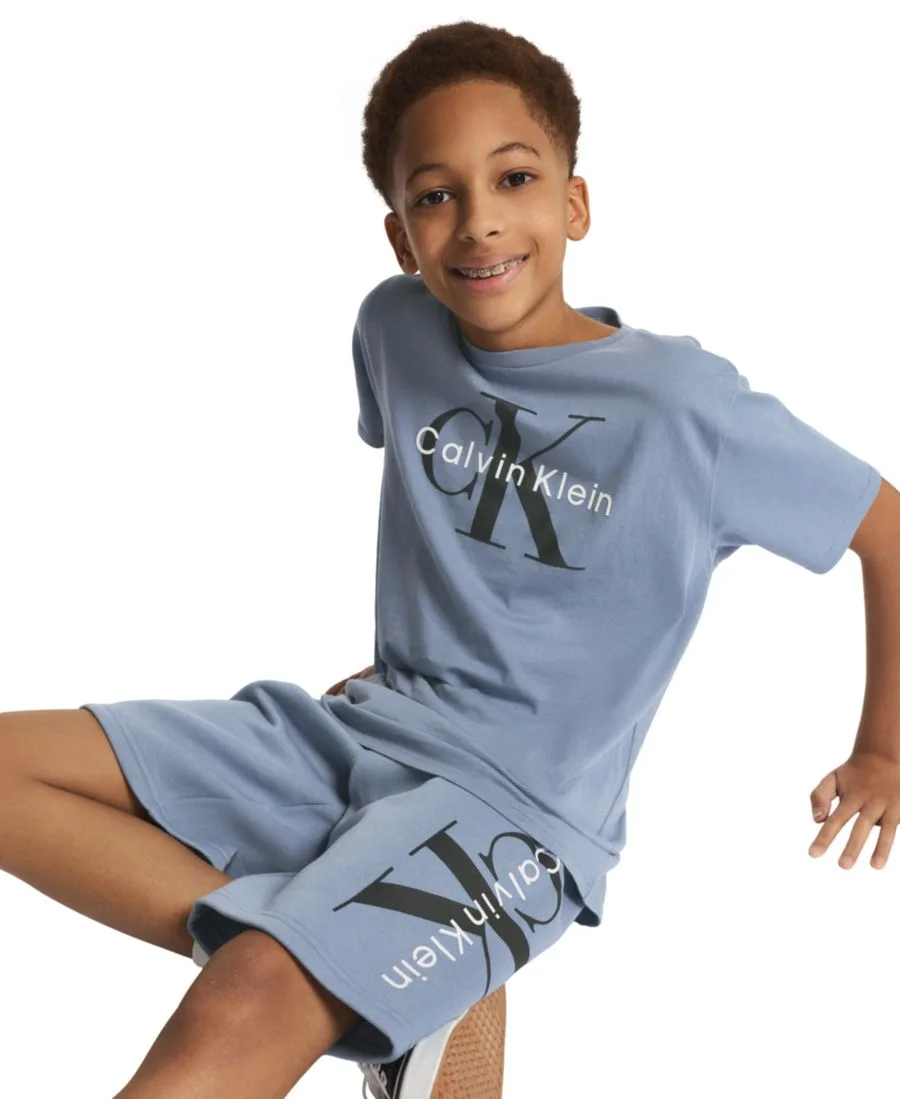 Детские шорты CK Graphic Knit Pull-On Shorts (размер 8-20) из трикотажа с графическим принтом Calvin Klein, Infinity — фото 2