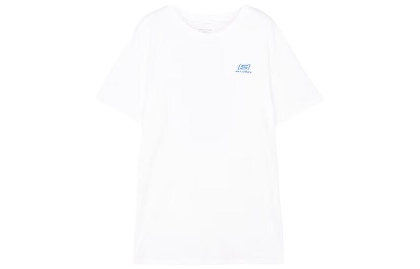 Классическая повседневная футболка Ярко-белая Детские Skechers, Bright White/0019 — фото 3