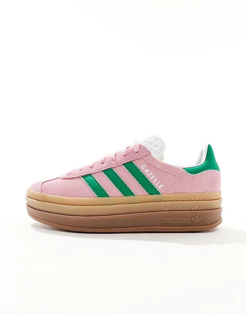 Кроссовки Gazelle Bold пастельно-розового и зеленого цвета adidas Originals — фото 2