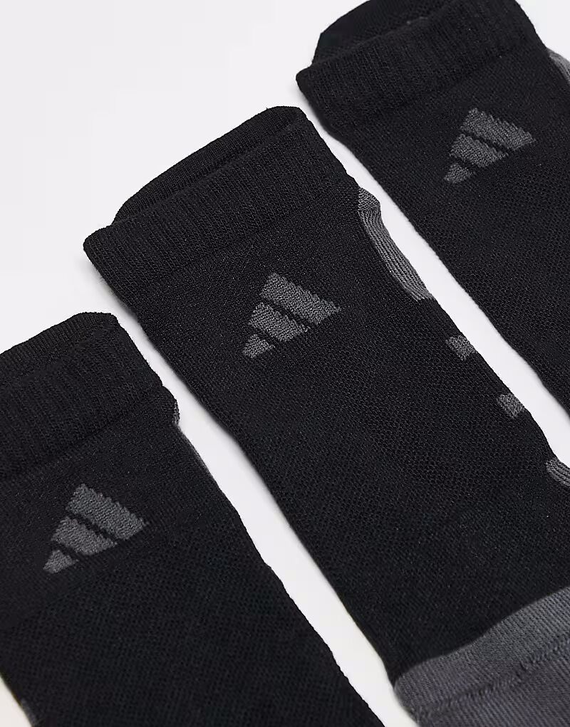 Носки для тренировок Adidas Running Essentials черного и серого цвета, 3 пары Adidas Performance — фото 2