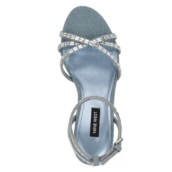 Женские босоножки Amseta с декором на каблуке Nine West, черный — фото 4