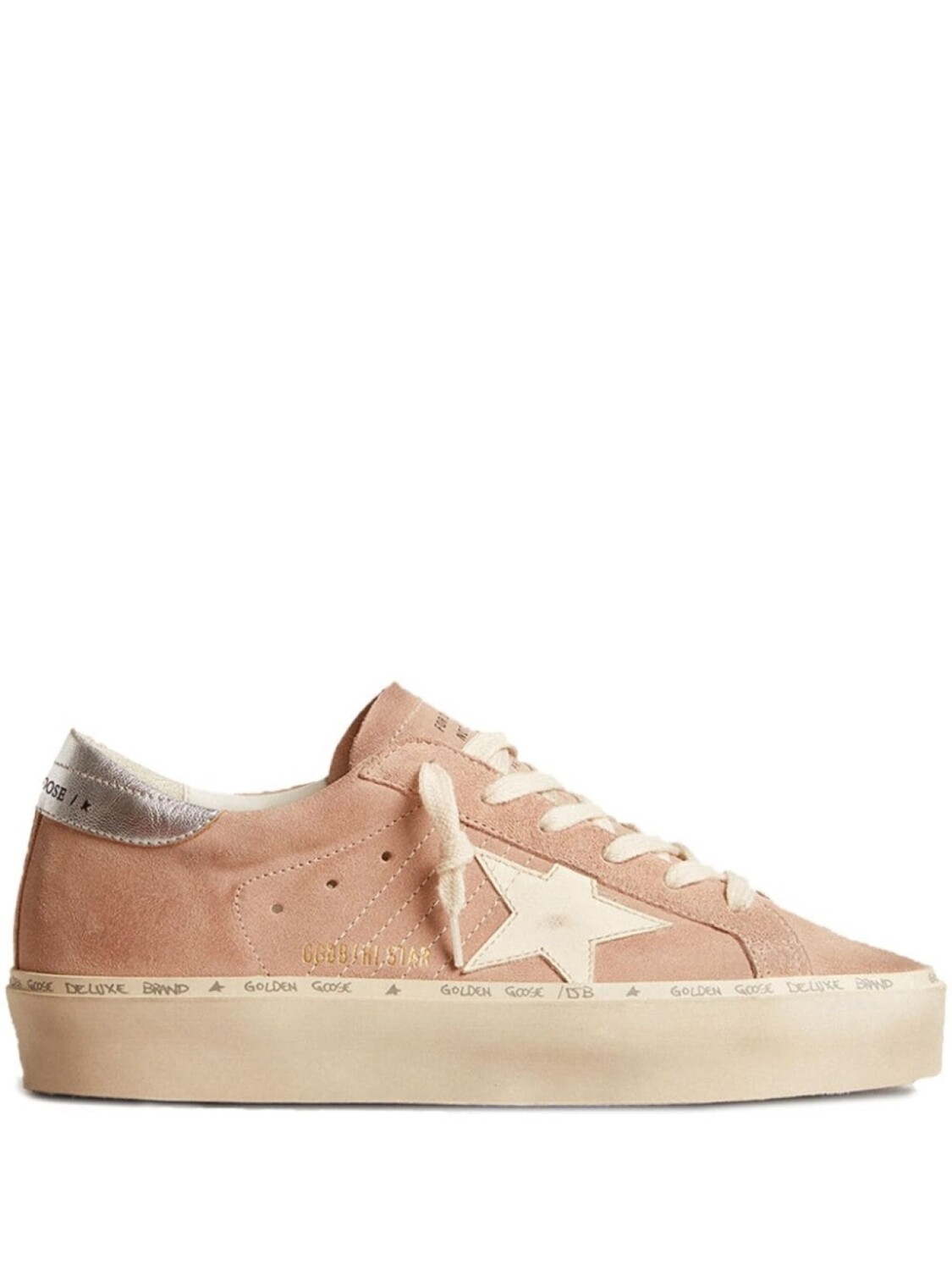 

Golden Goose Hi-Star star-patch flatform sneakers, розовый