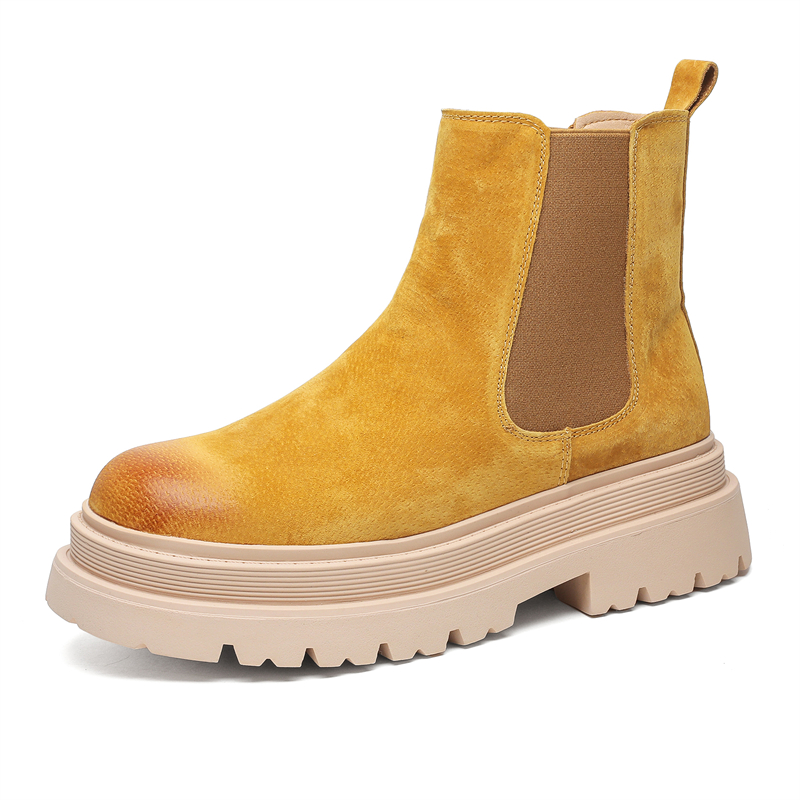 

V05 Женские желтые замшевые челси с флисовой подкладкой, цвет Yellow, Fleece-Lined[Women's]
