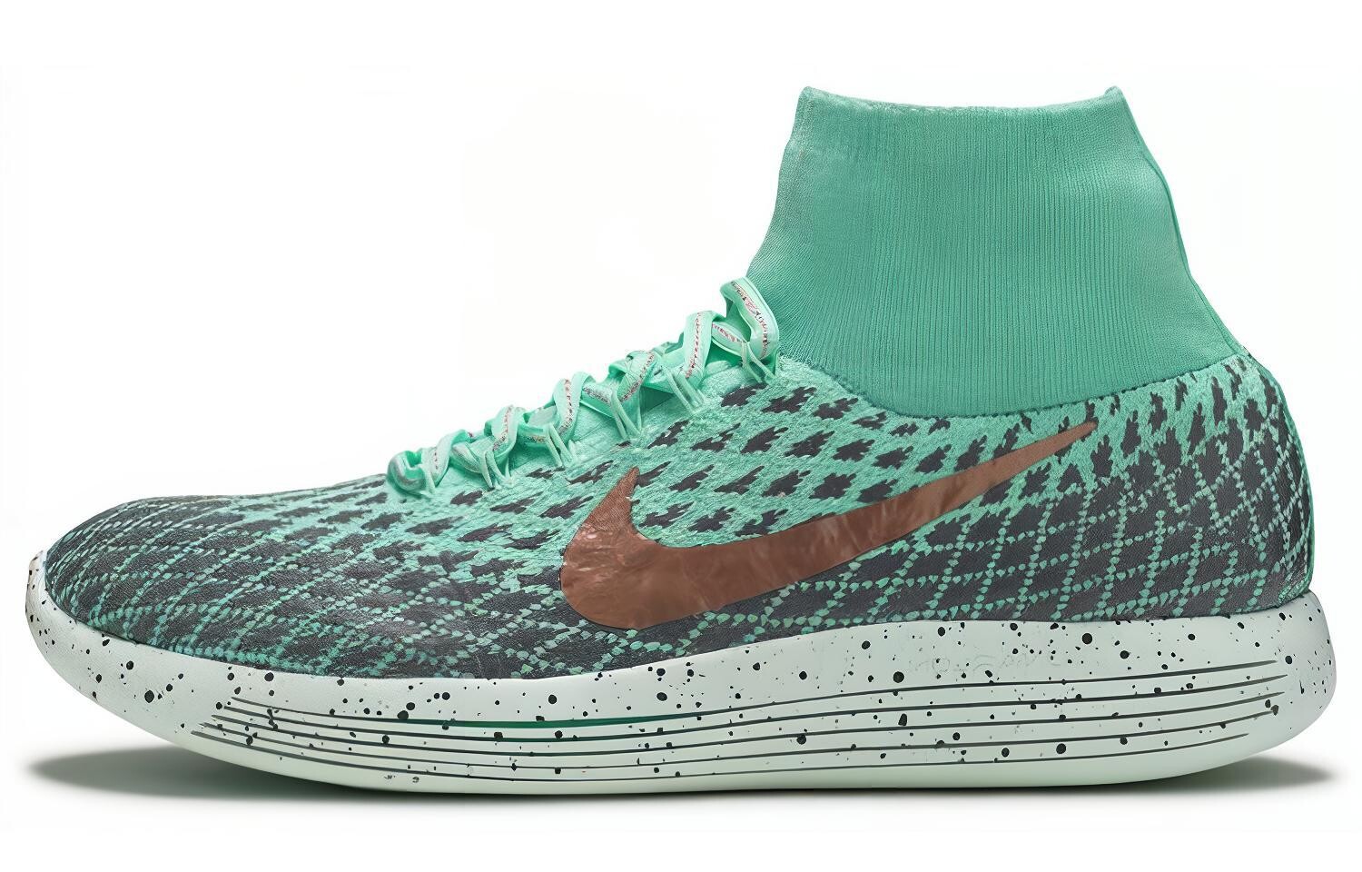 

Кроссовки женские LunarEpic Flyknit с высоким верхом, зеленые/золотые Nike