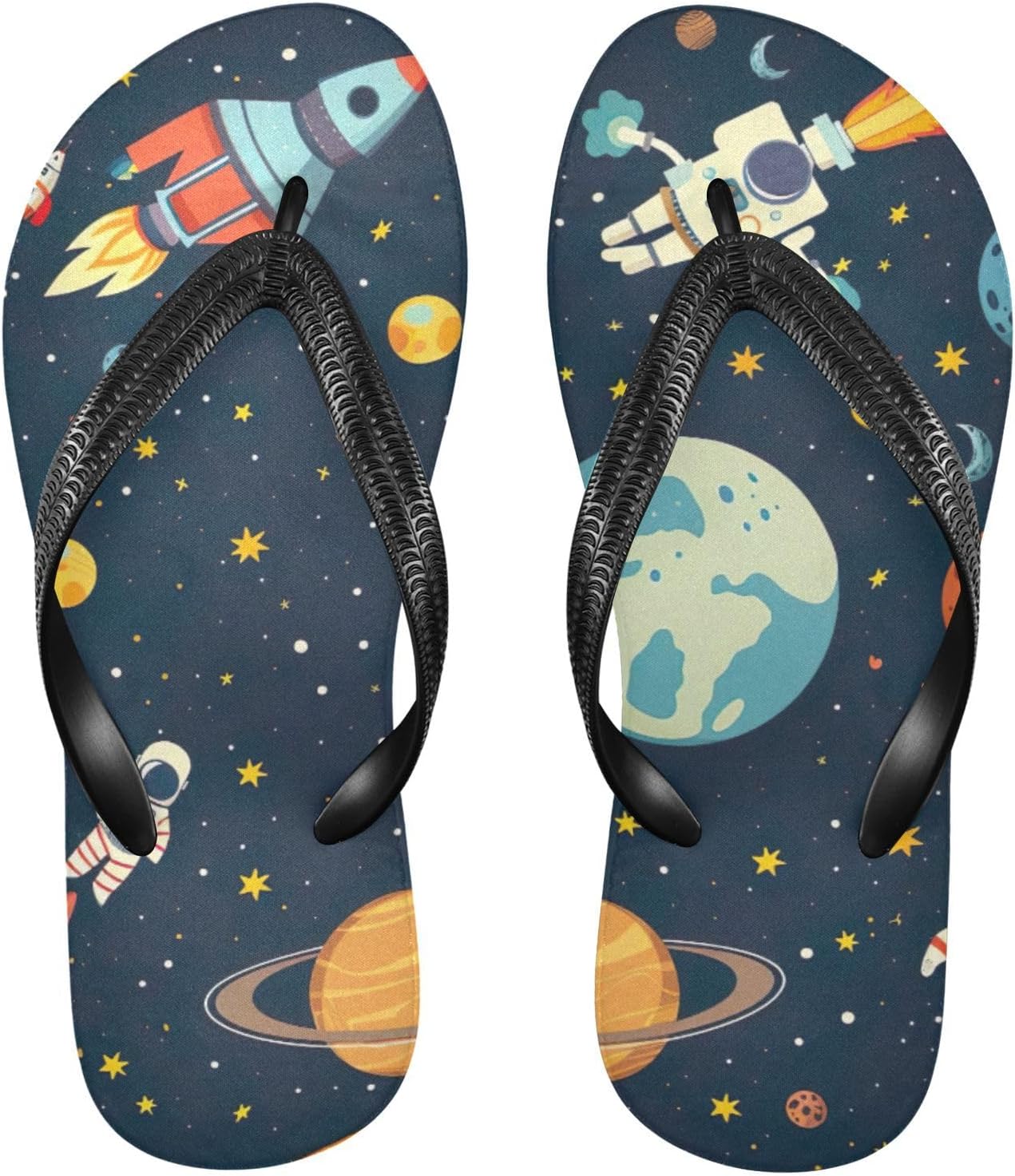 

Пляжные летние сандалии Space Planet Astronaut для женщин и мужчин, шлепанцы для душа Kfbe, Galaxy