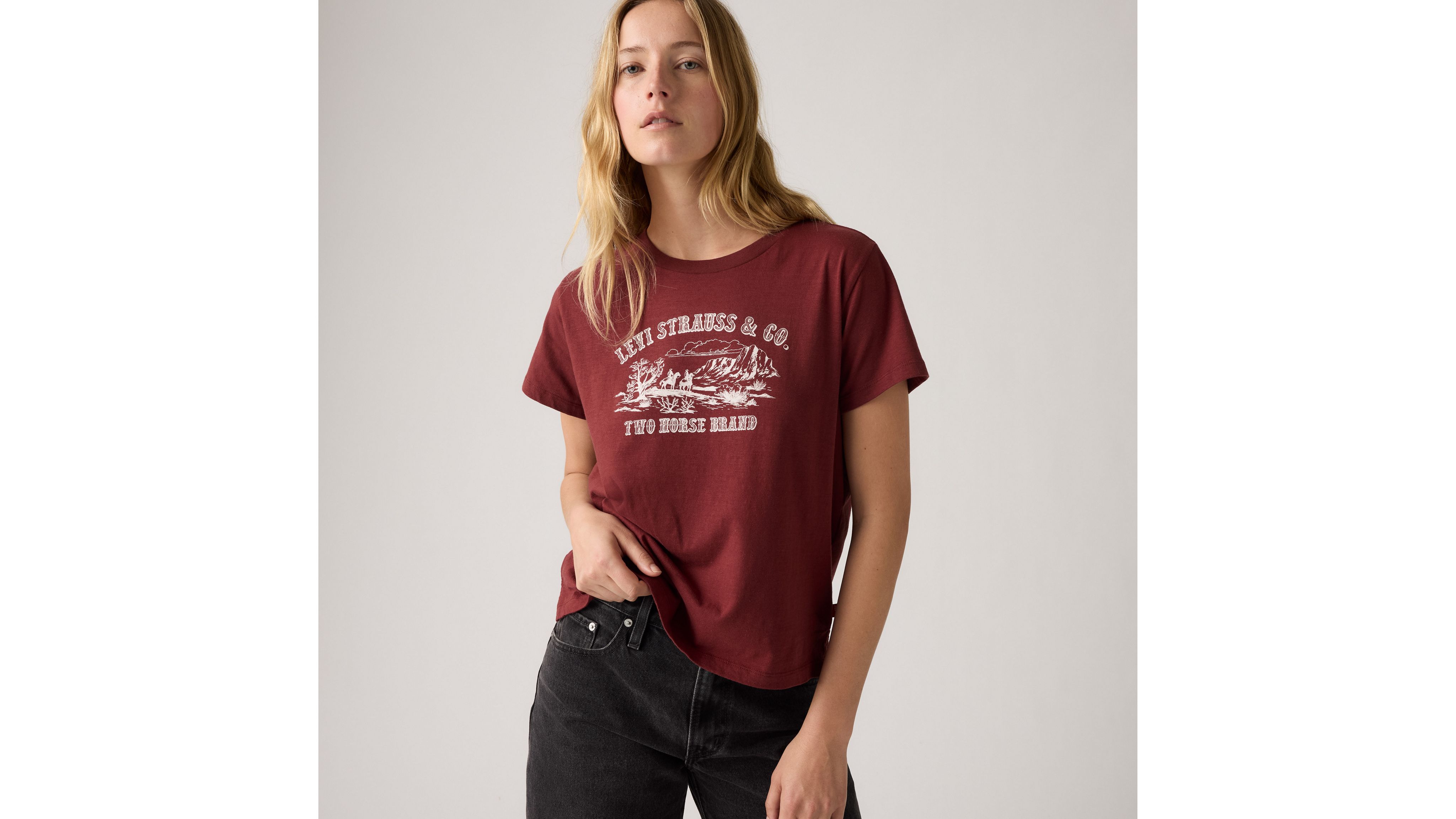 

Футболка с графическим принтом и свободным принтом Levi's, Chocolate Truffle - Red