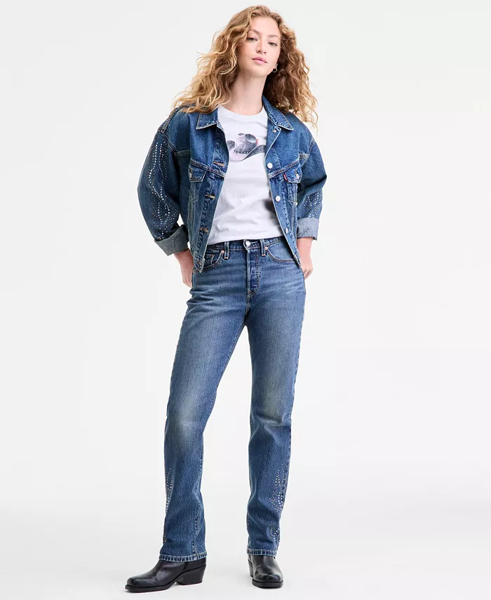 

Женские джинсы Levi's 501 Curve Straight-Leg с высокой талией, синий
