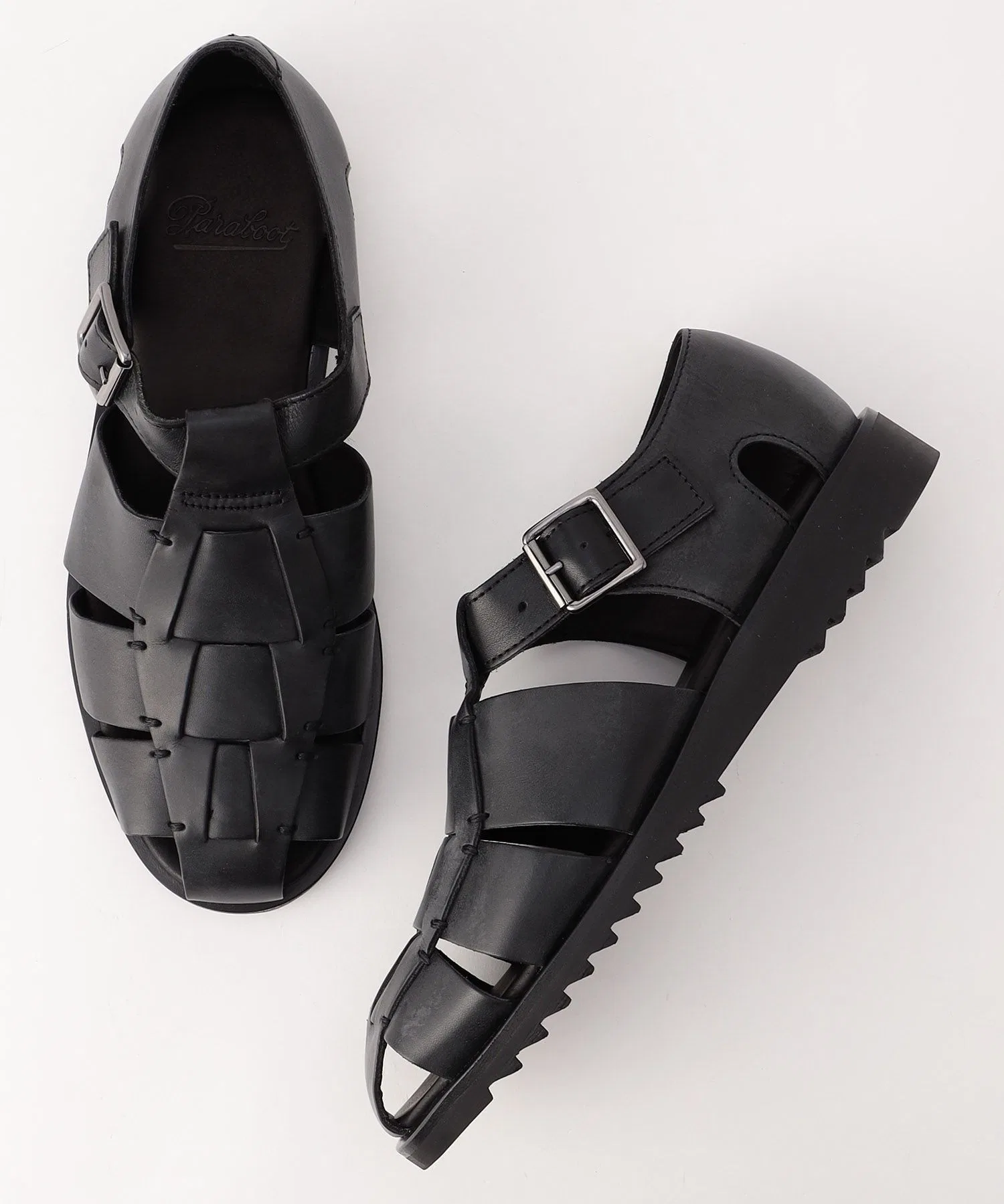 Мужские сандалии Paraboot Pacific из кожи чёрные