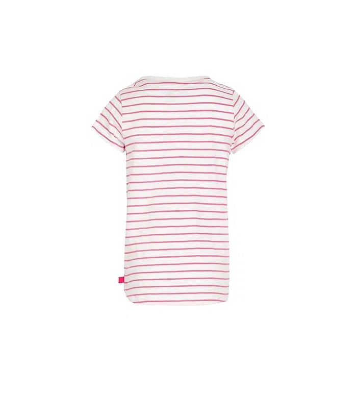 Футболка с цветочным принтом и завязками Radiant Flower Striped Tie Front Tee Hatley Kids, White — фото 2