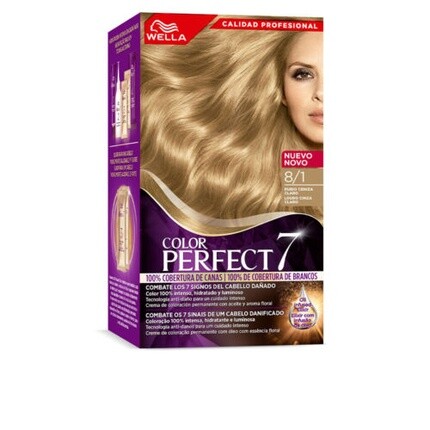 Color Perfect 7 100-процентное покрытие седины Светло-пепельный блондин #8/1, Wella — фото 4