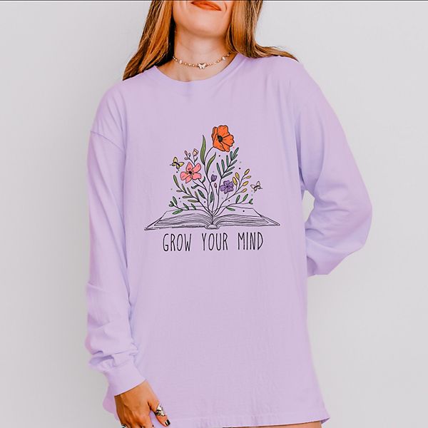 

Футболка с длинным рукавом Grow your mind floral garment dyed Simply Sage Market, Orchid, Зеленый, Футболка с длинным рукавом Grow your mind floral garment dyed Simply Sage Market, Orchid