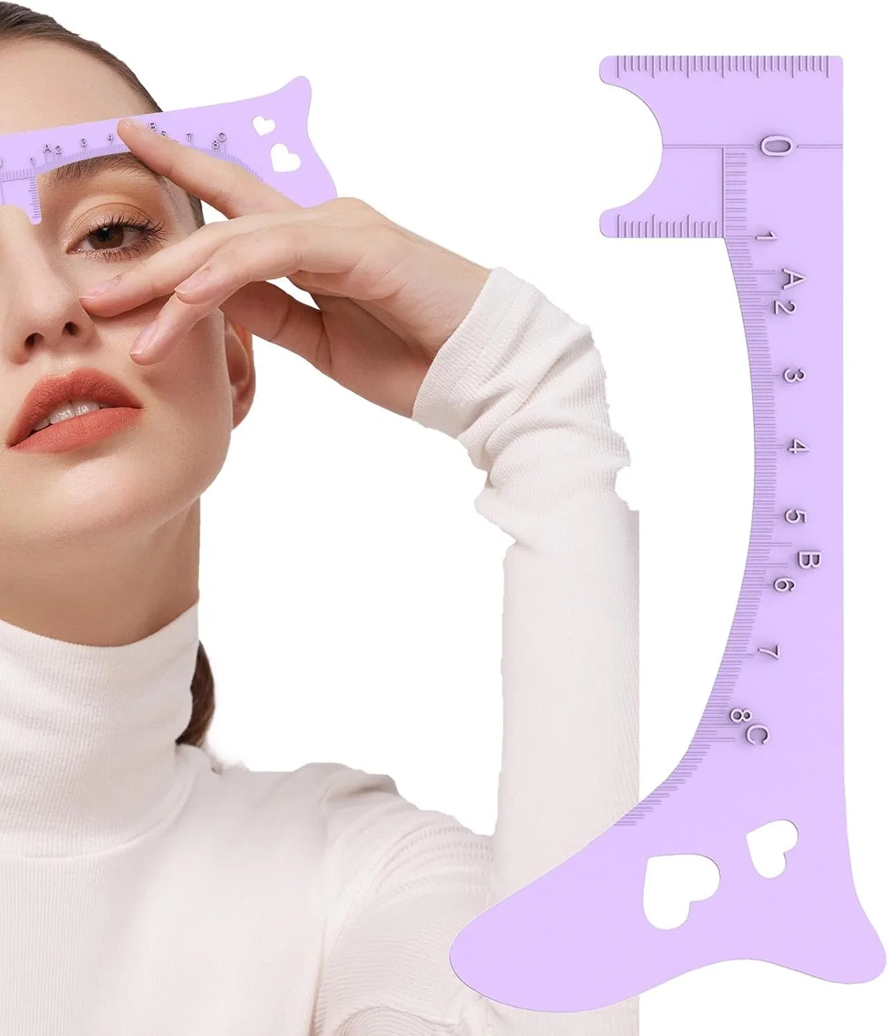 Трафарет для бровей Silicone Eyebrow Mapping Ruler, фиолетовый