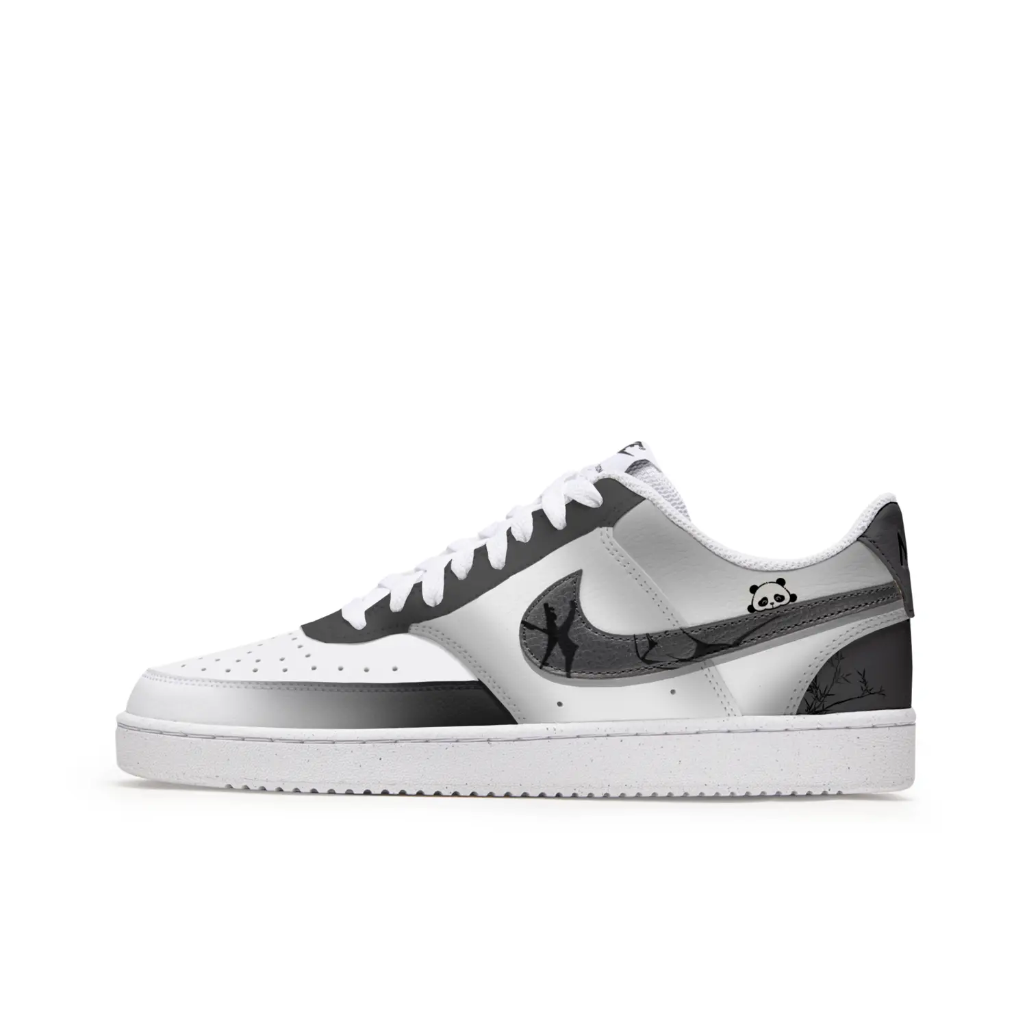 

Кроссовки Nike Court Vision 1 Free Panda Little Bear Treasure противоскользящие износостойкие низкие мужские черно-белые